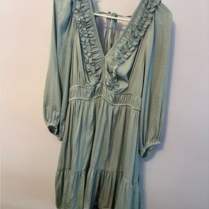 Elegant Green Ruffle Dress